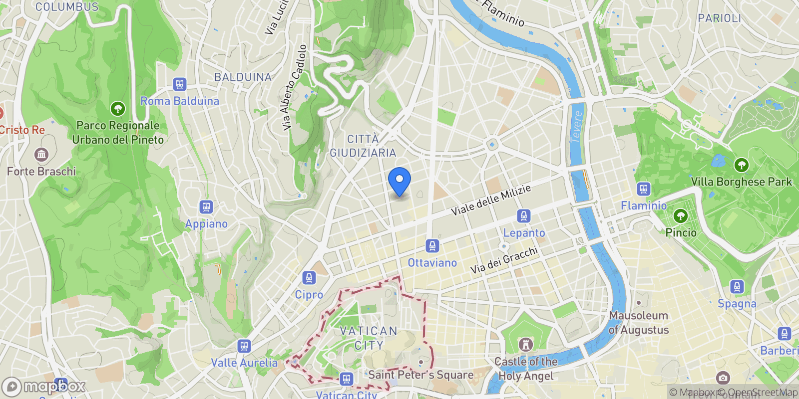 Map showing Via Costantino Morin, Rome, Lazio, Italy.