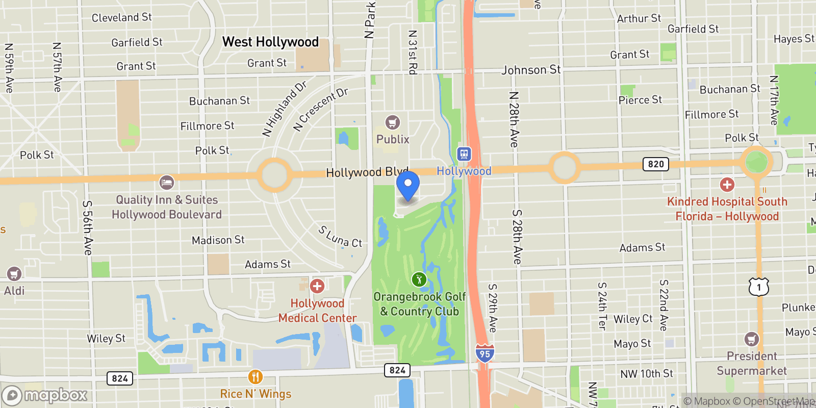Map showing 3211 Calle Largo Dr, Hollywood, Florida, United States.