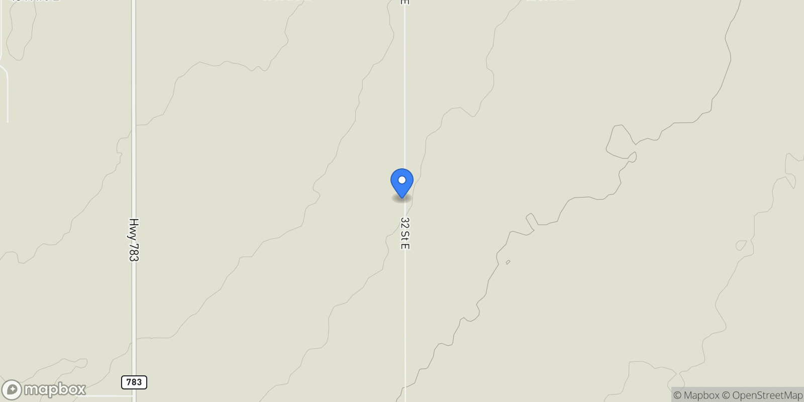 Map showing 434205 32 Street East, Rural Foothills M.D., AB T1S 7B7, Foothills, Alberta, Canada.