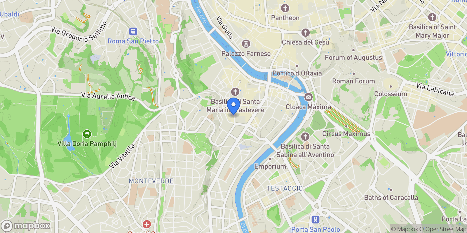 Map showing Via Roma Libera, Rome, Lazio, Italy.