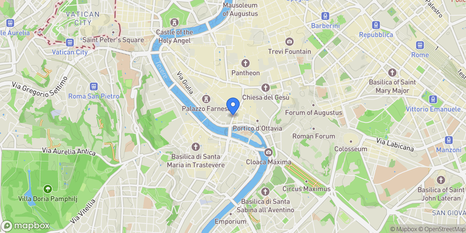 Map showing Via Arenula, Rome, Lazio, Italy.