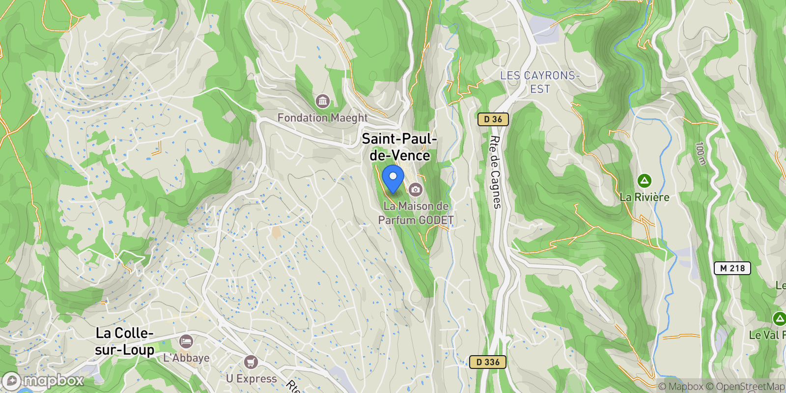 Map showing Saint Paul de Vence, Provence-Alpes-Côte d'Azur, France.