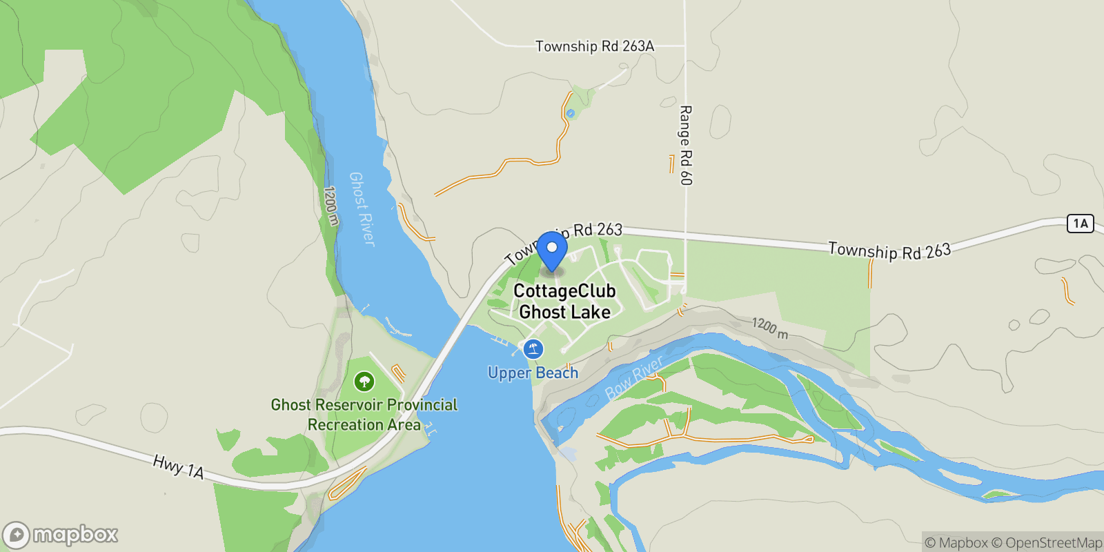 Map showing 247 Cottageclub Crescent, Rural Rockyview County, AB T4C1B1, Radnor, Alberta, Canada.