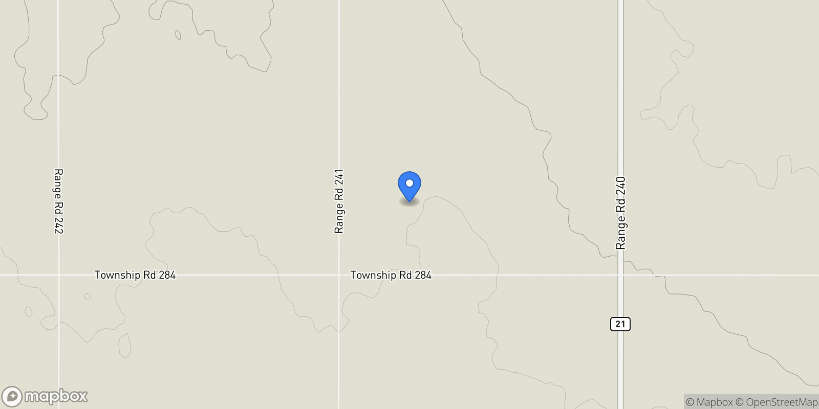 Map showing 240046 284, Rural Kneehill County, AB T3R 0K4, Entice, Alberta, Canada.
