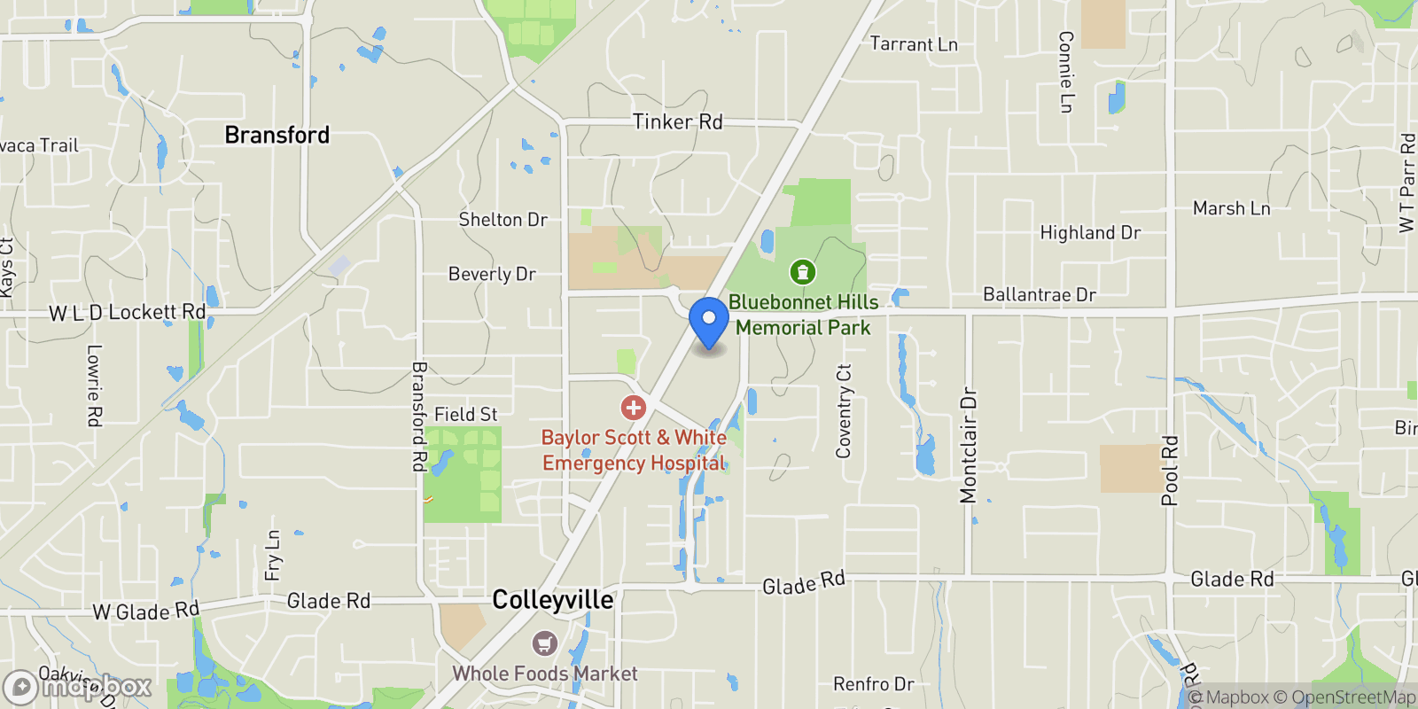 Map showing 2618 Pointe Court, Colleyville, Texas, United States.