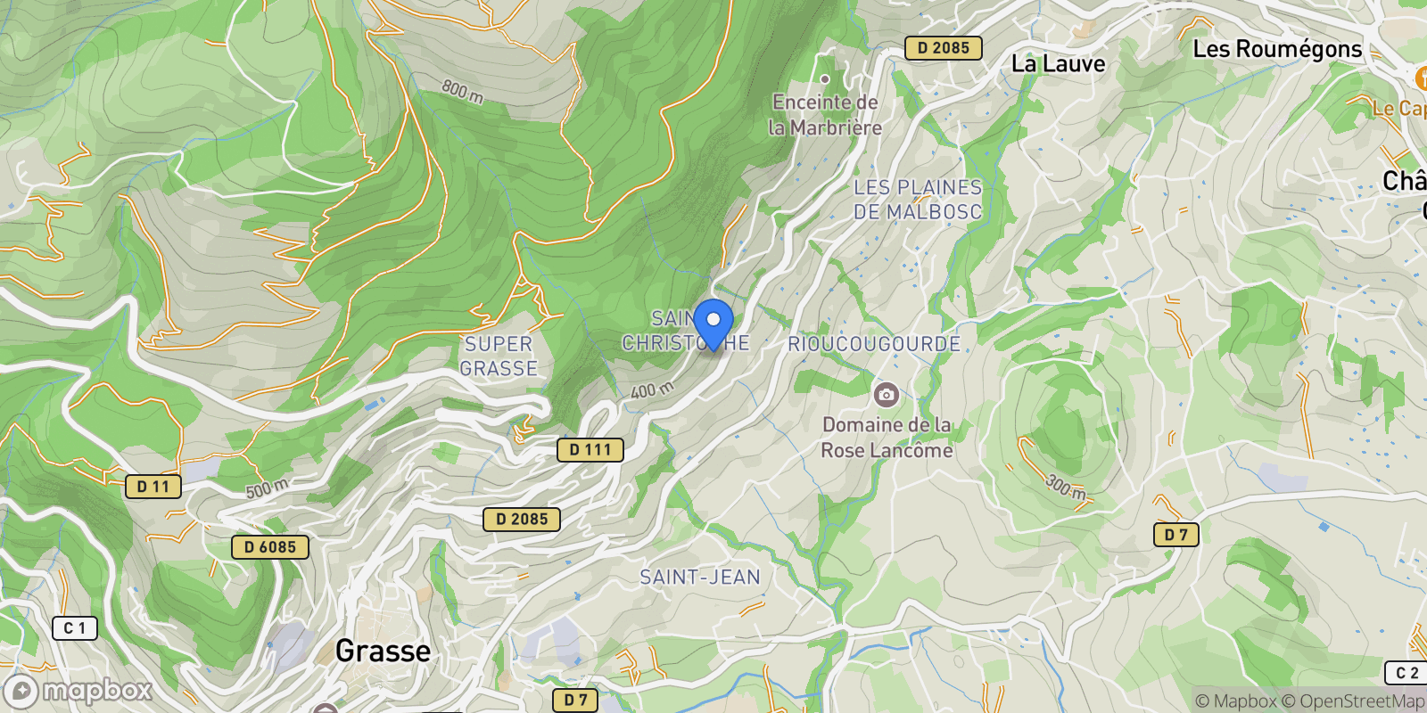 Map showing Grasse, Provence-Alpes-Côte d'Azur, France.