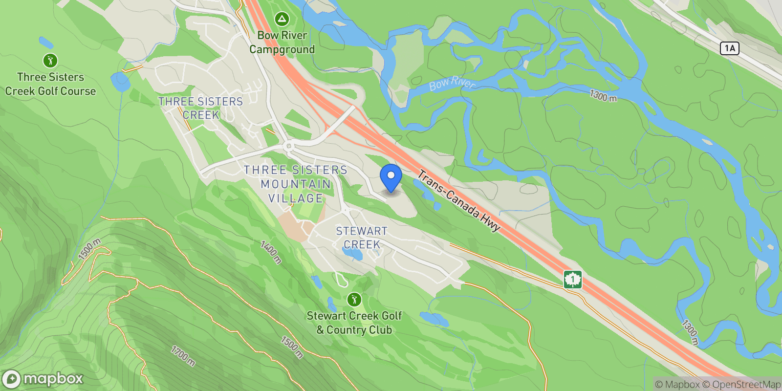 Map showing 10 Cascade Ridge  205, Canmore, AB T1W 0K6, Canmore, Alberta, Canada.
