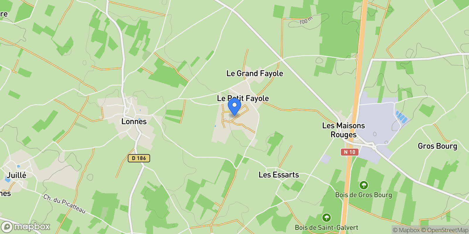 Map showing Lonnes, Nouvelle-Aquitaine, France.