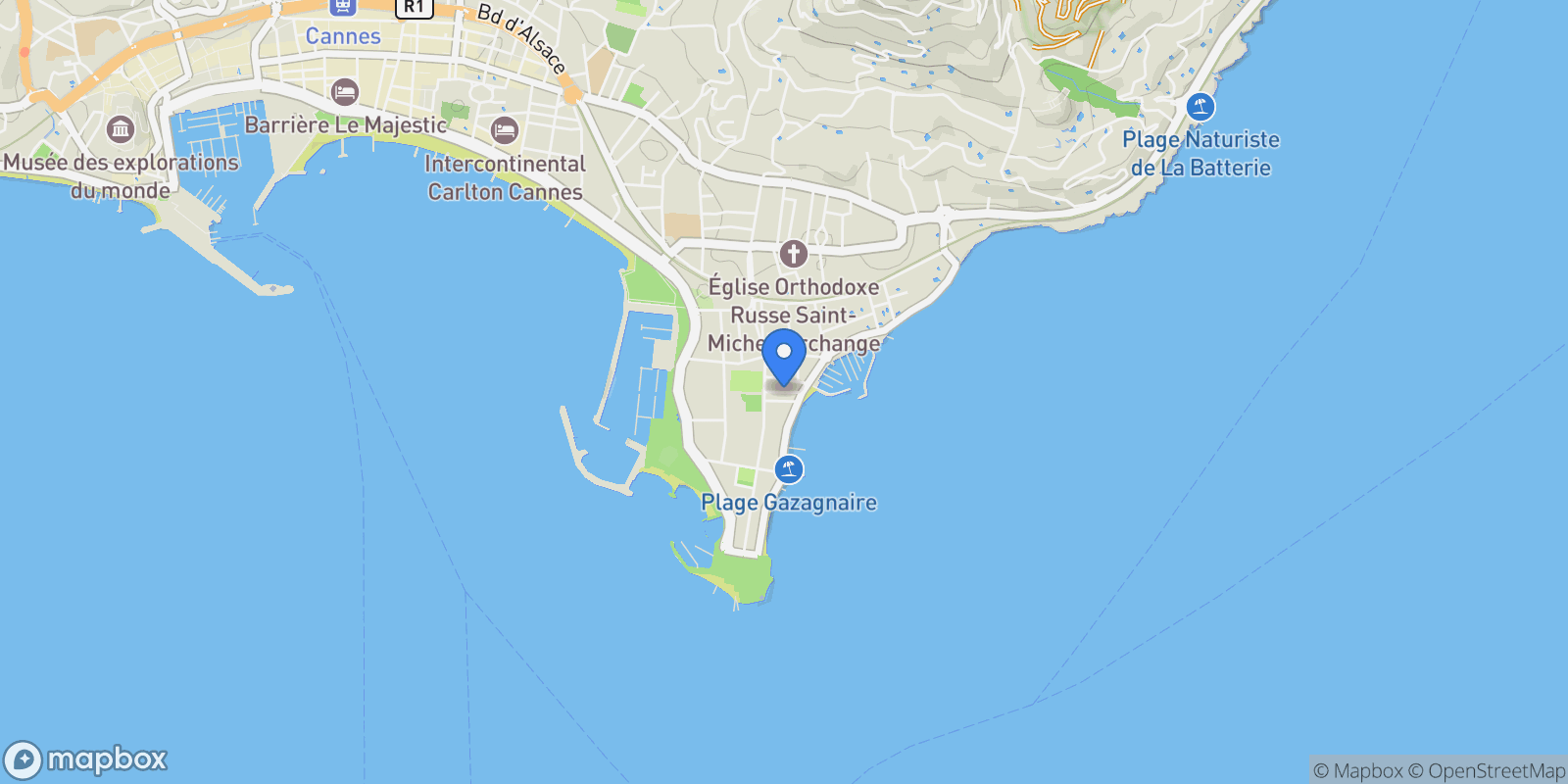 Map showing Cannes, Provence-Alpes-Côte d'Azur, France.