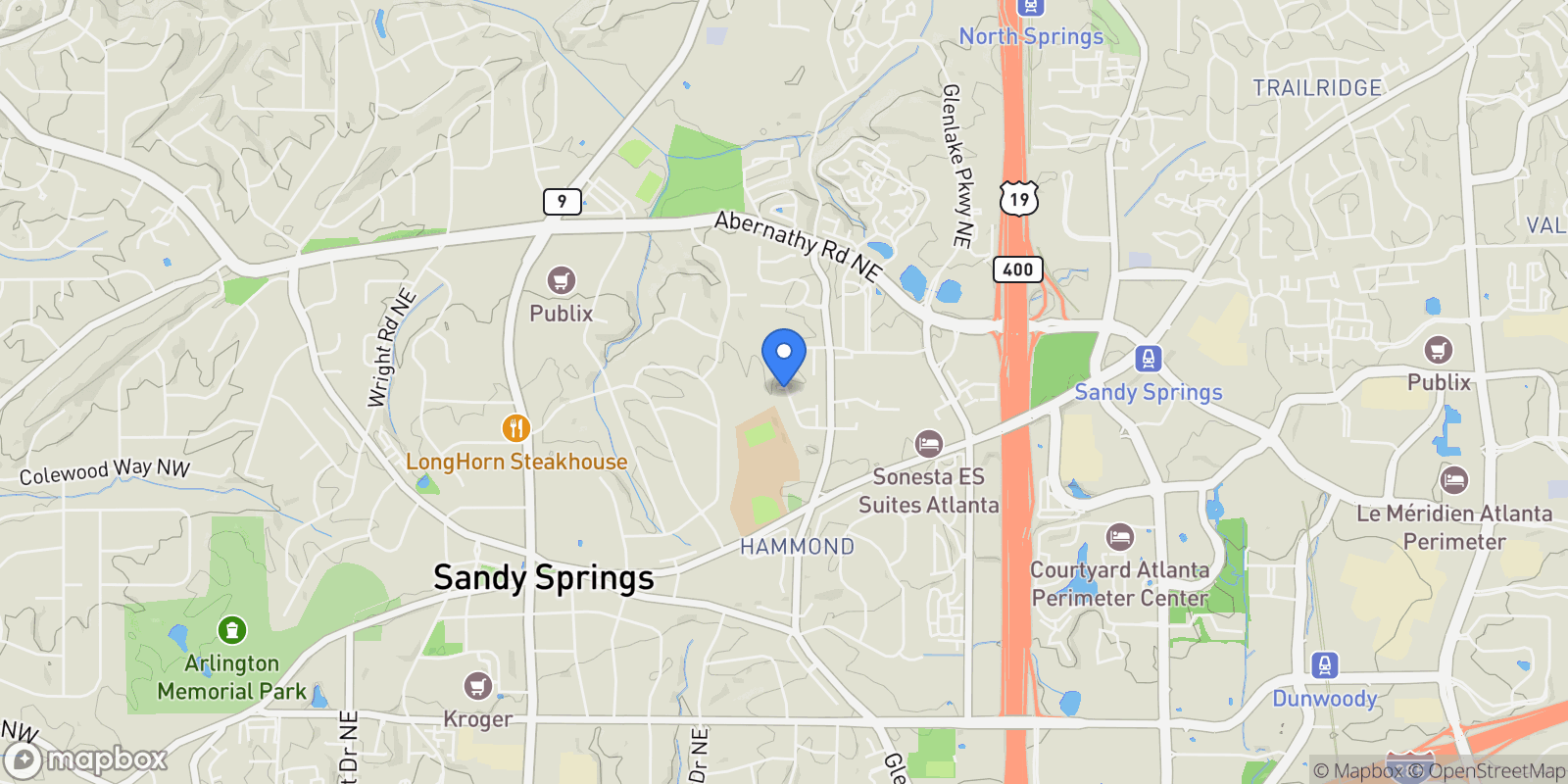 Map showing 6435 Lucent Lane, Atlanta, Georgia, United States.