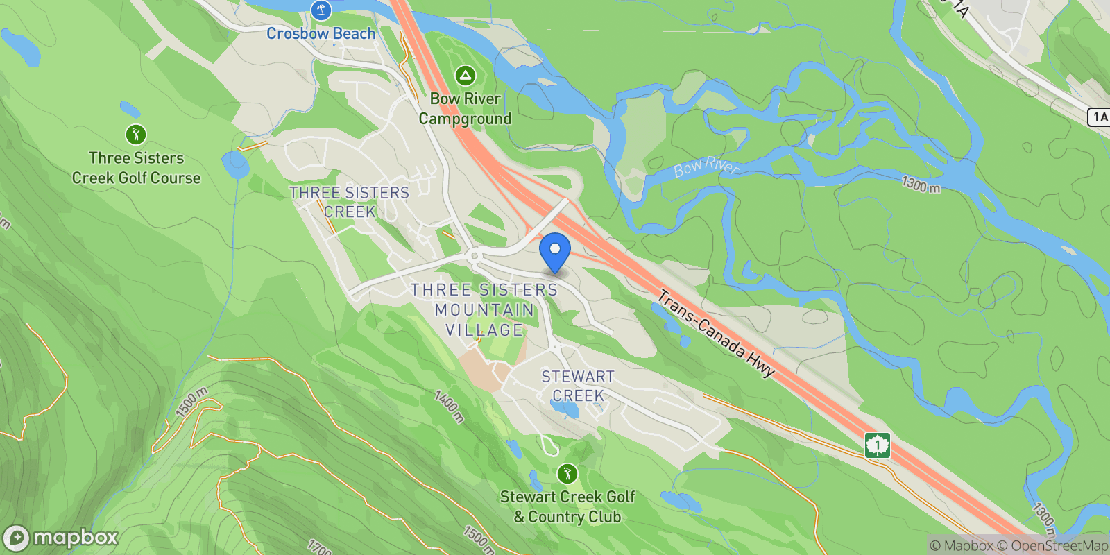 Map showing 58 Cascade Ridge, Canmore, AB T1W 0K6, Canmore, Alberta, Canada.