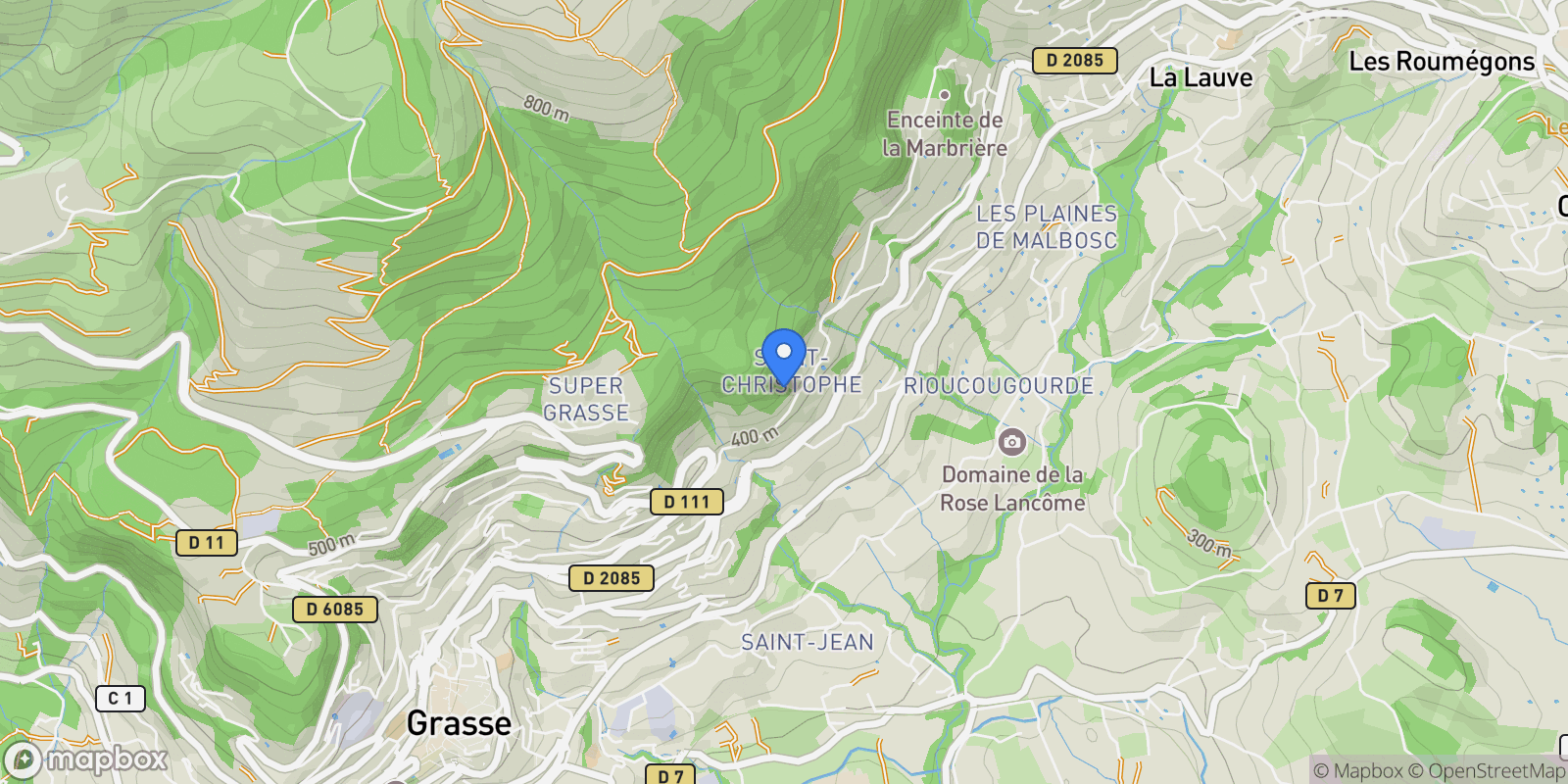 Map showing Grasse, Provence-Alpes-Côte d'Azur, France.