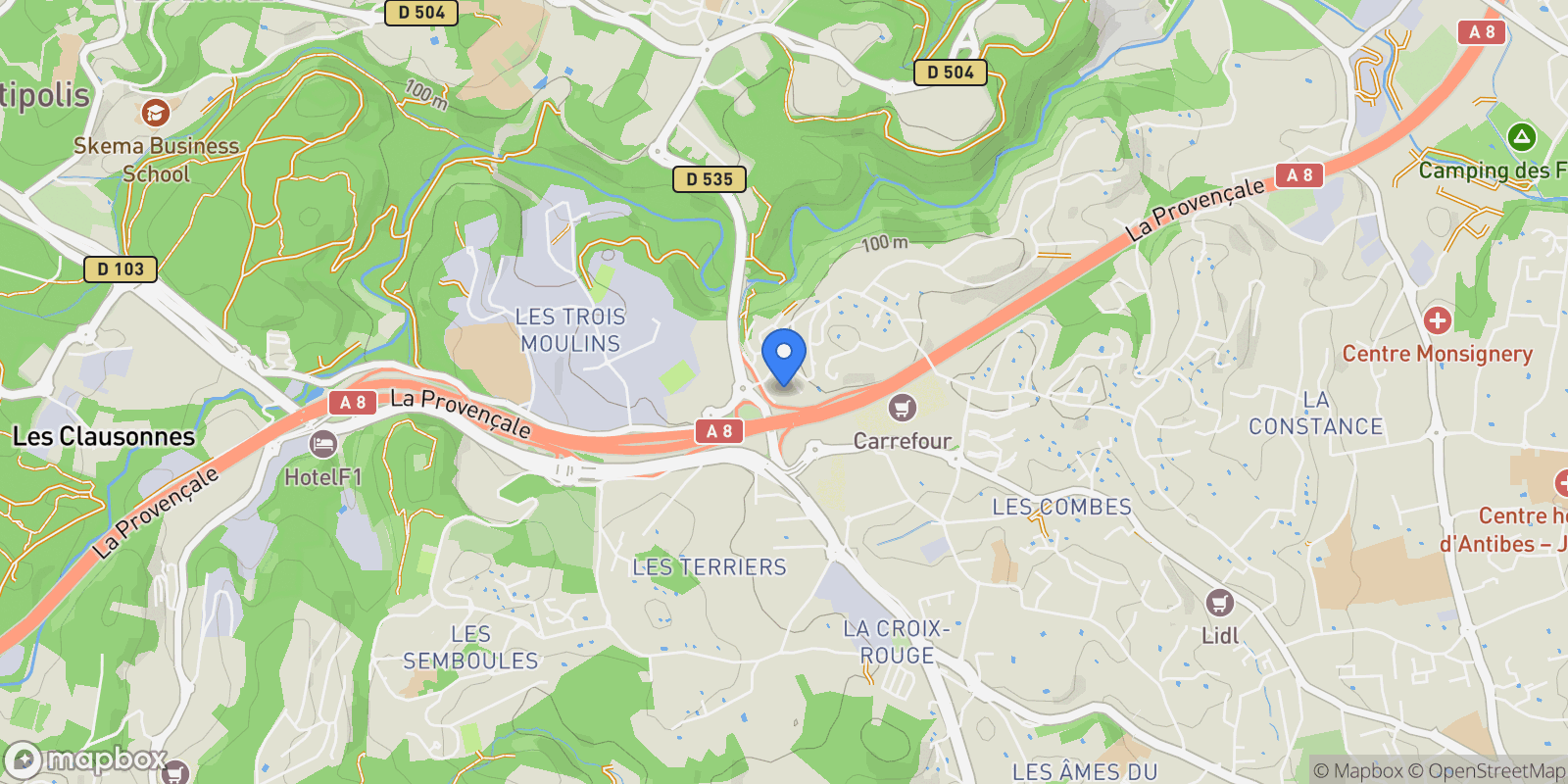 Map showing Antibes, Provence-Alpes-Côte d'Azur, France.