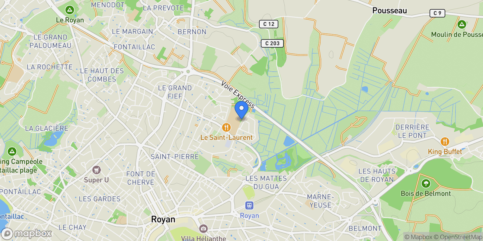 Map showing Royan, Nouvelle-Aquitaine, France.
