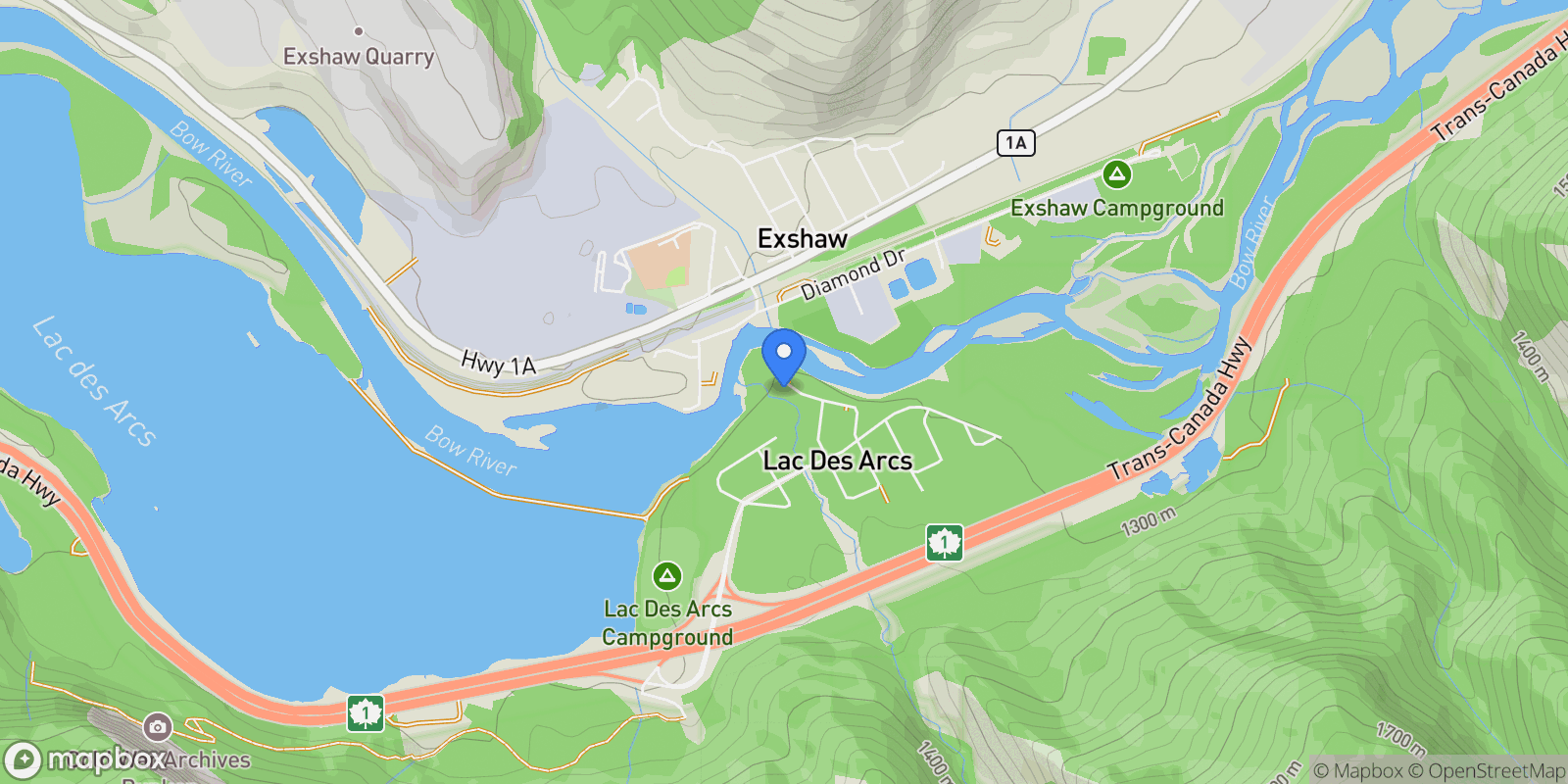 Map showing 9 Mountaineer Close, Lac Des Arcs, AB T1W2W3, Kananaskis, Alberta, Canada.