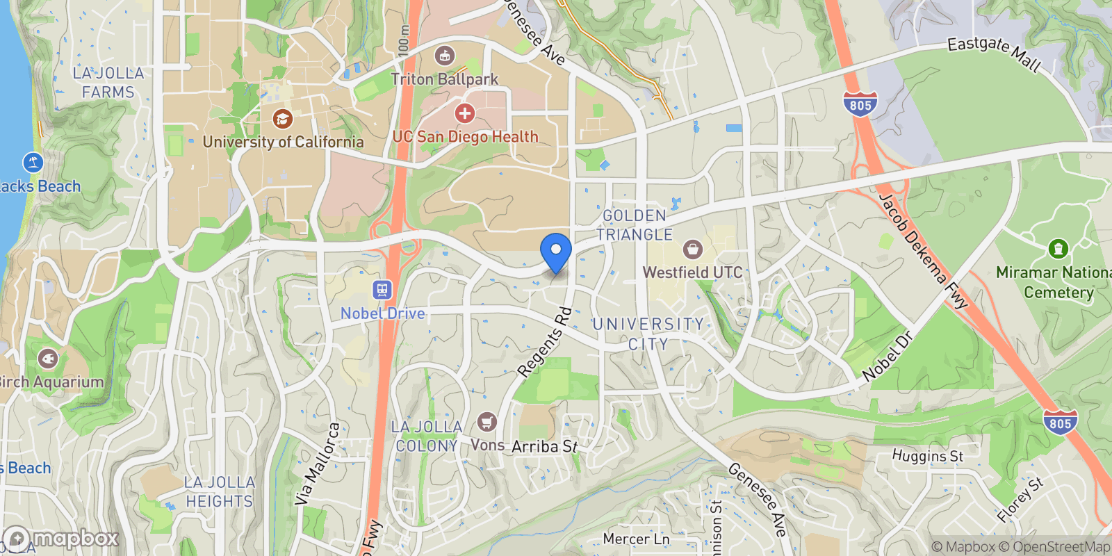 Map showing 4094 Mahaila Ave B, San Diego, California, United States.
