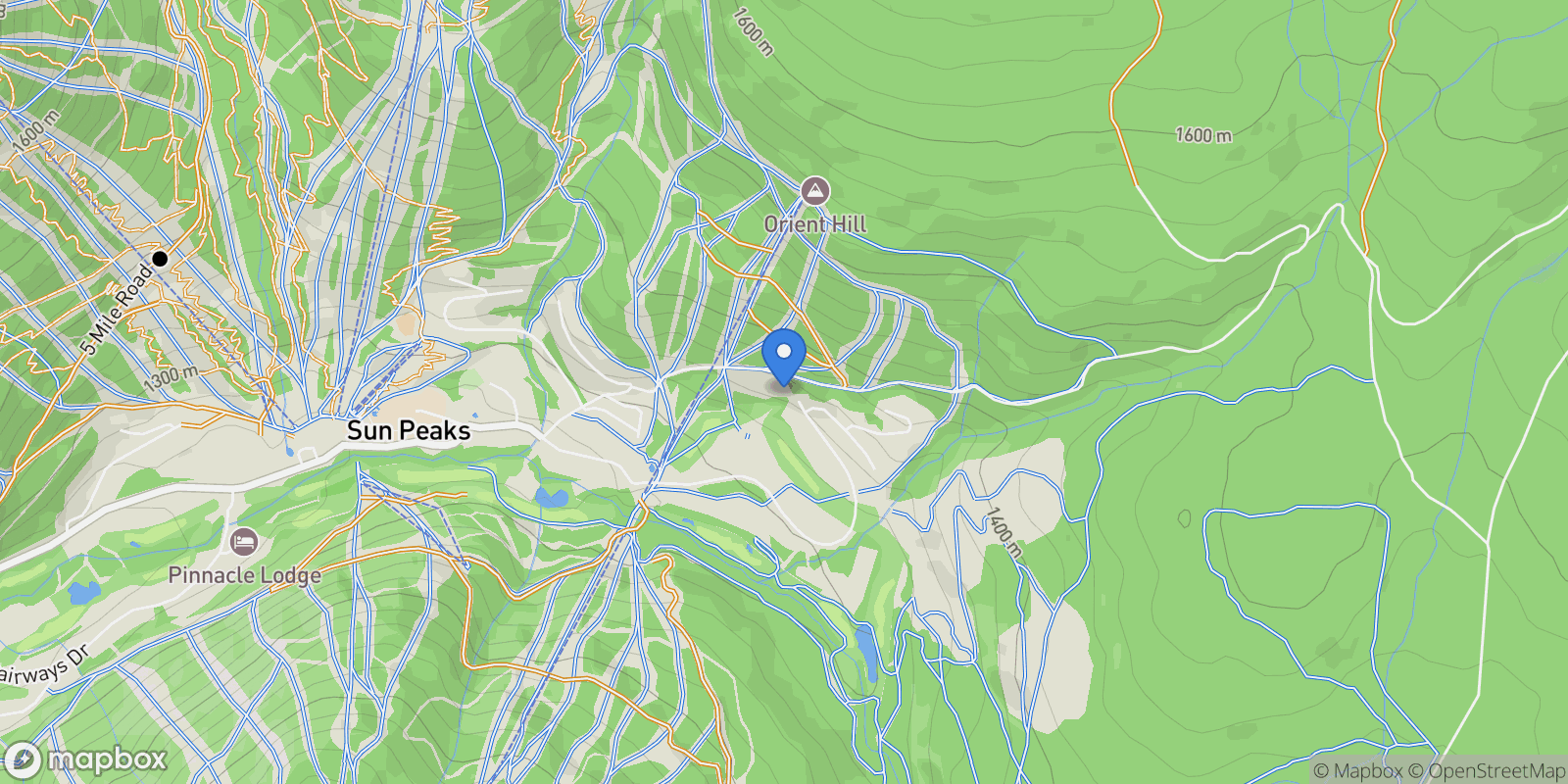 Map showing 5050 Valley Drive 5, Sun Peaks, British Columbia, Canada.