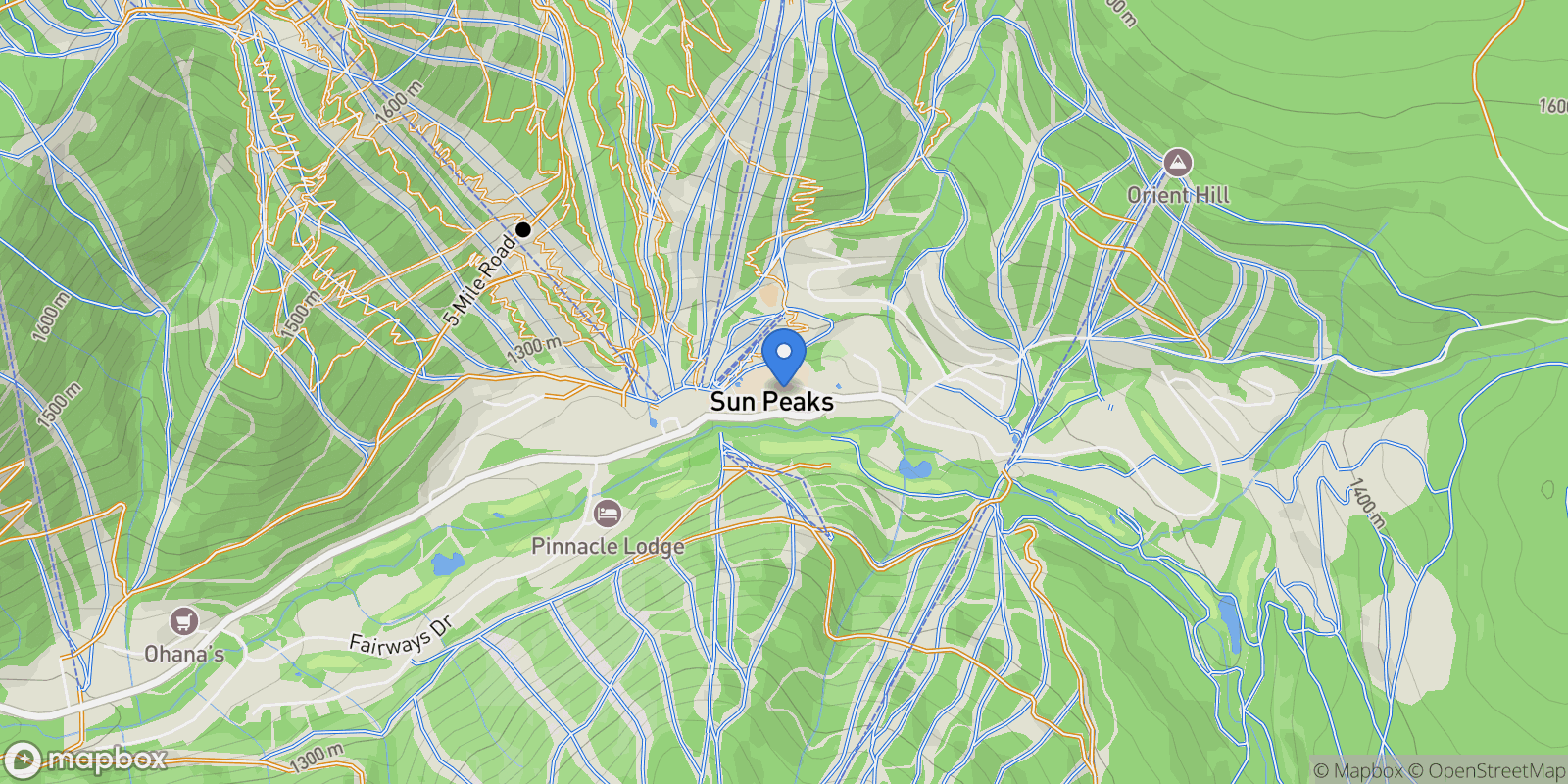 Map showing 3250 Village Way 1201ABCD, Sun Peaks, British Columbia, Canada.