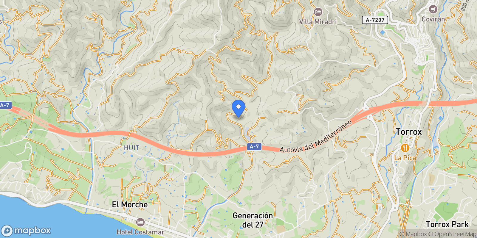 Map showing Diseminado Pago Manzano Bajo, Torrox, Spain, Torrox, Andalusia, Spain.