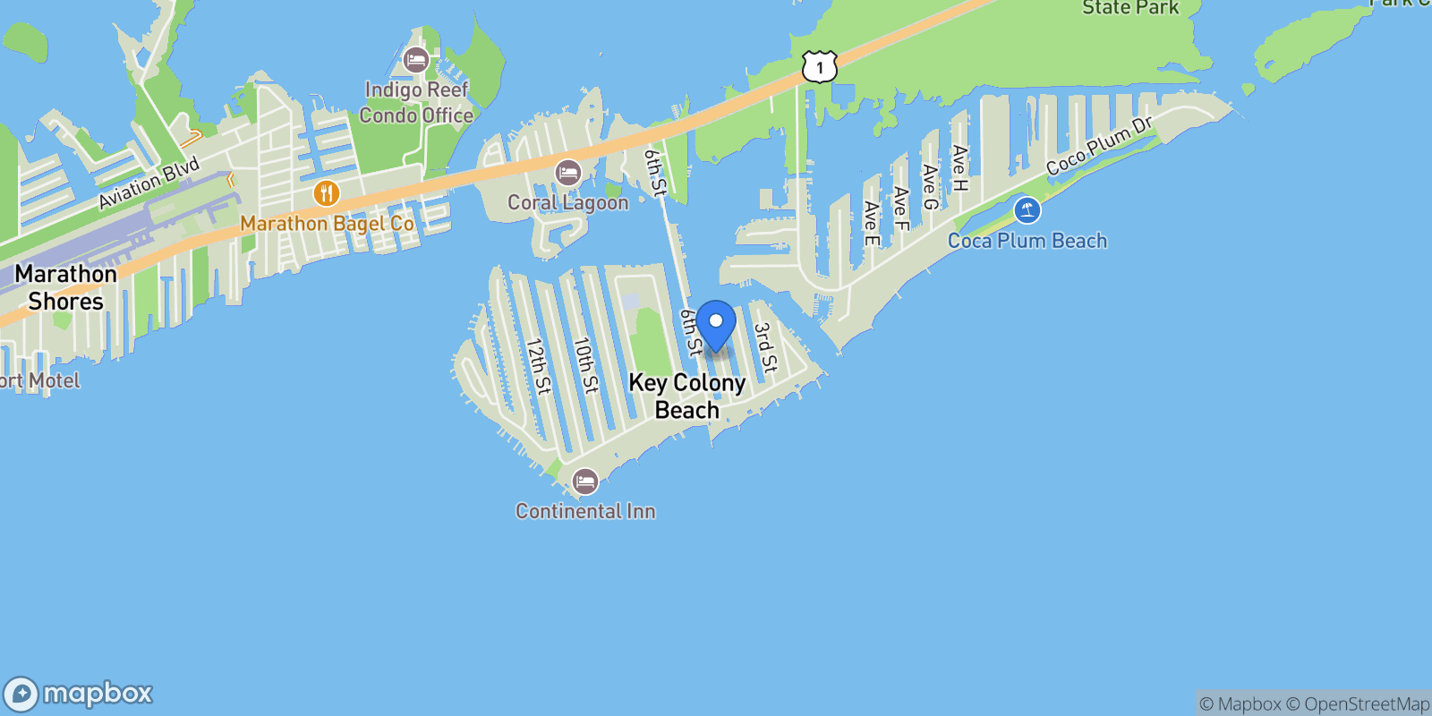 Map showing 351 5th Street, Key Colony, FL 33051, Key Largo, Florida, United States.