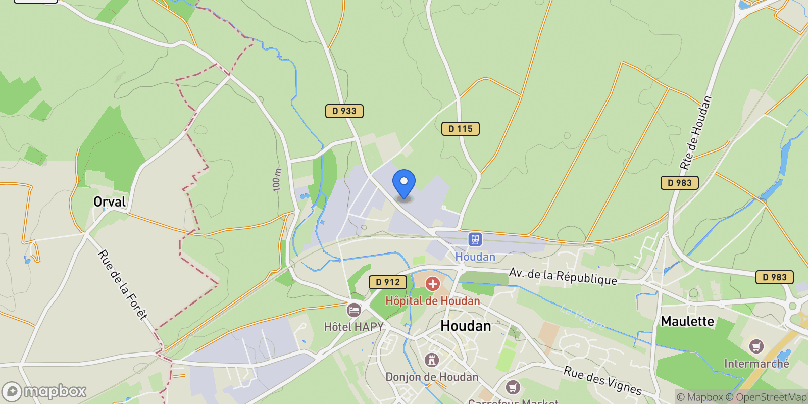 Map showing Houdan, Île-de-France, France.