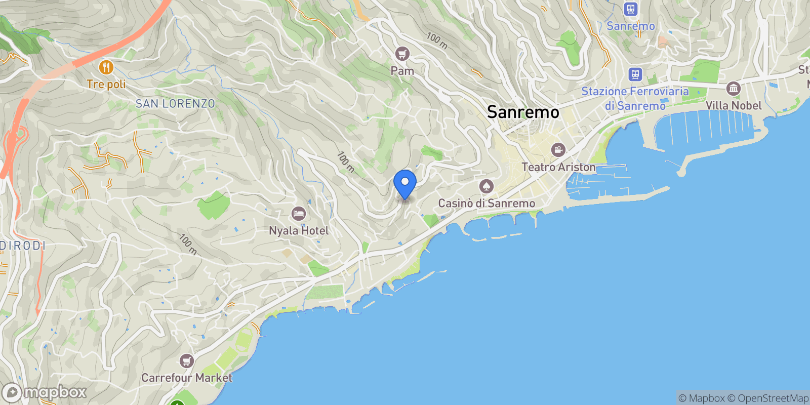 Map showing Liguria, Sanremo, Liguria, Italy.