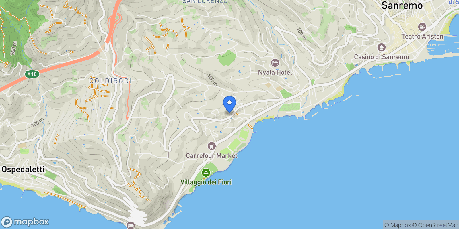 Map showing Liguria, Sanremo, Liguria, Italy.