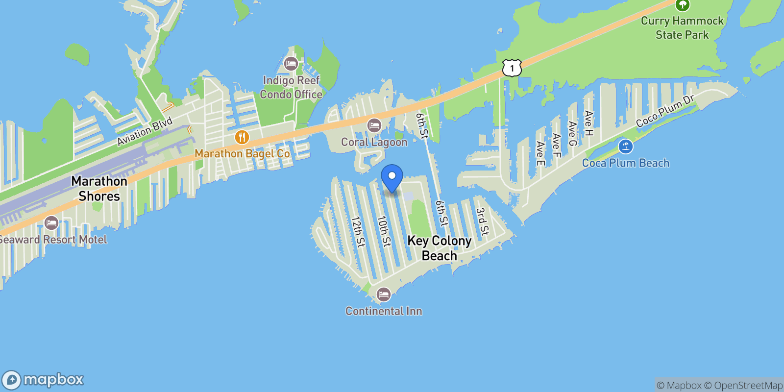 Map showing 640 9th Street, Key Colony Beach, FL 33051, Key Colony Beach, Florida, United States.