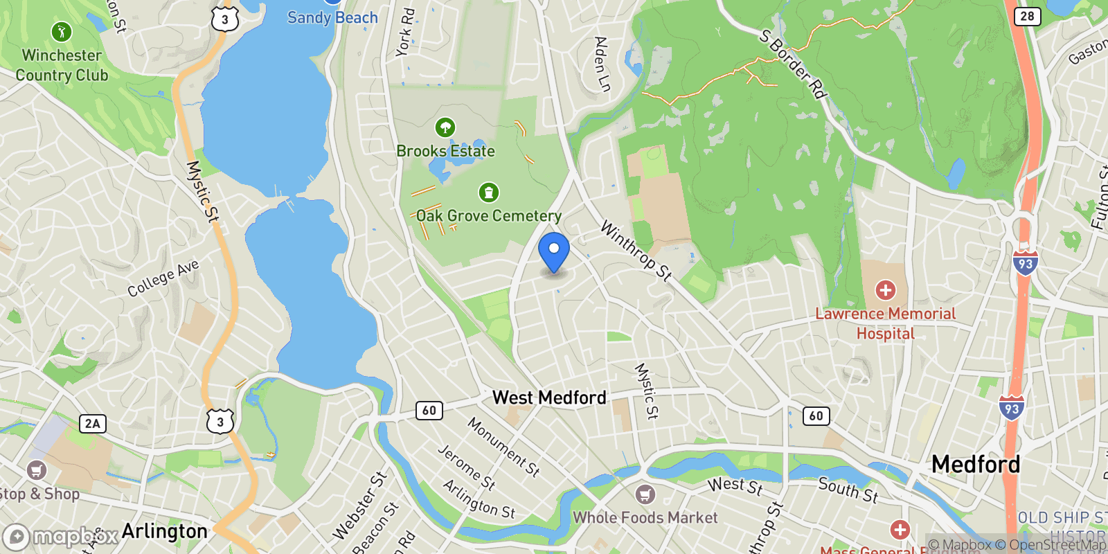 Map showing 40 Century St , Medford, MA 02155, Medford, Massachusetts, United States.