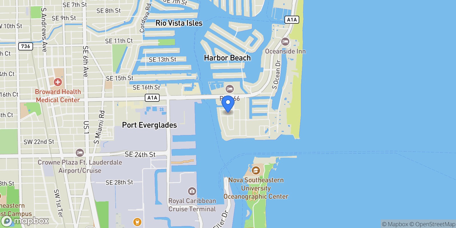 Map showing 2201 SE 19th St, Fort Lauderdale, Florida, United States.