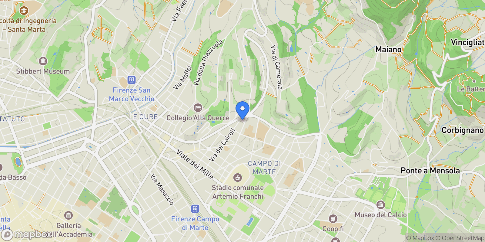 Map showing piazza edison, Florence, Tuscany, Italy.