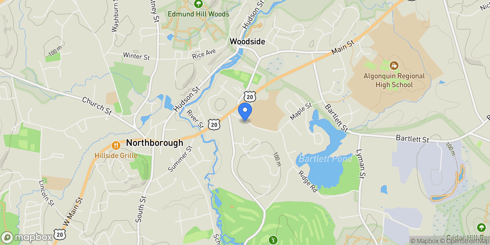 Map showing 26 Maple St , Northborough, MA 01532, Northborough, Massachusetts, United States.
