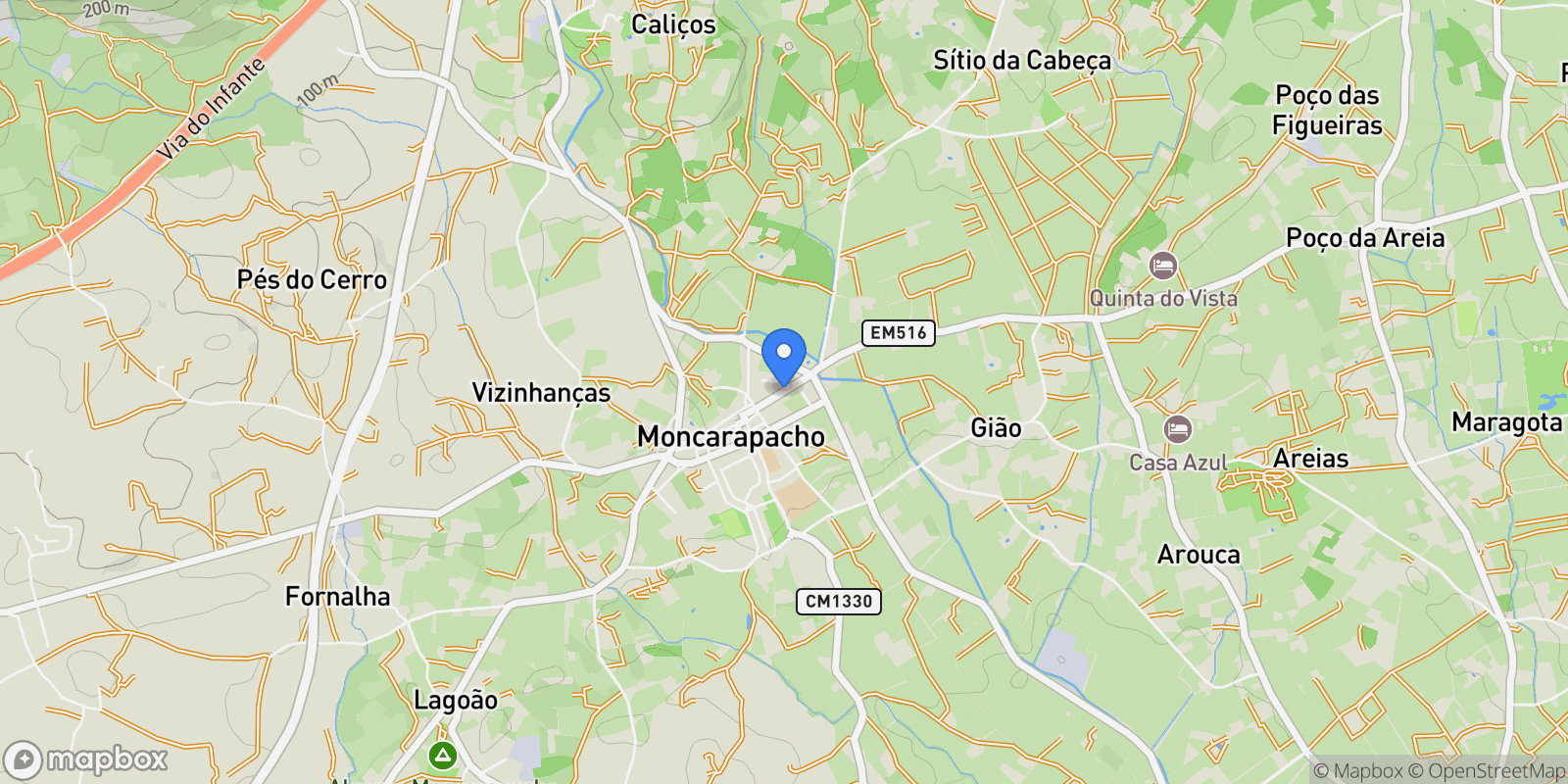 Map showing Moncarapacho, Algarve, Moncarapacho, Algarve, Portugal.