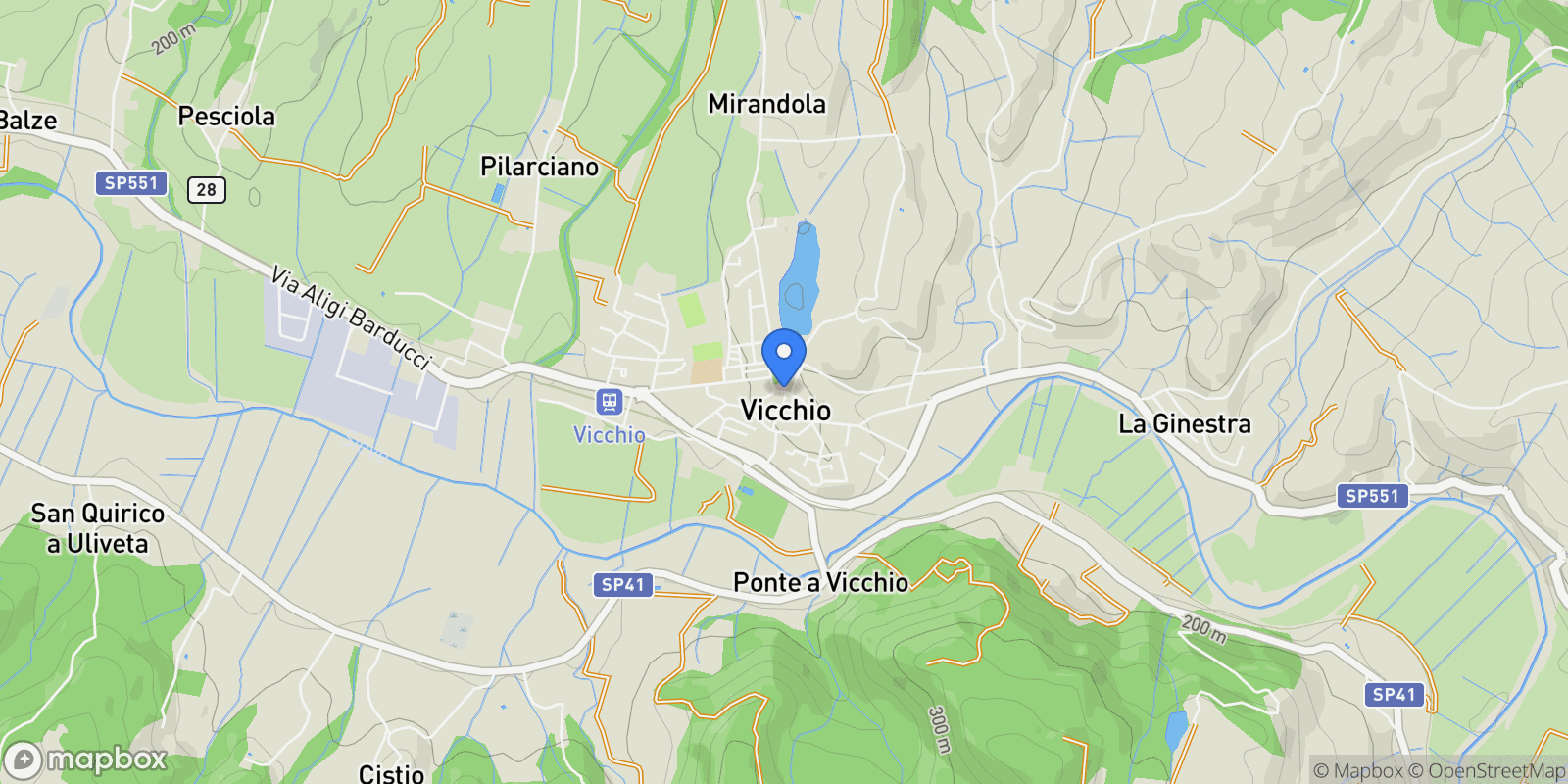 Map showing FRAZIONE PIAZZANO n. 6 6, Vicchio, Tuscany, Italy.