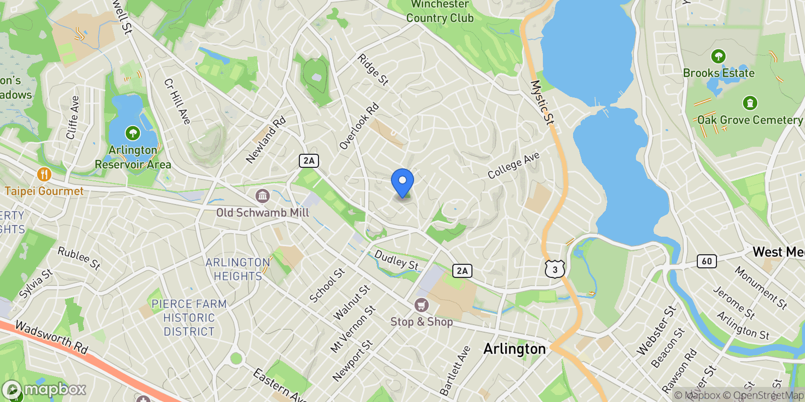 Map showing 37 Pine St. , Arlington, MA 02474, Arlington, Massachusetts, United States.
