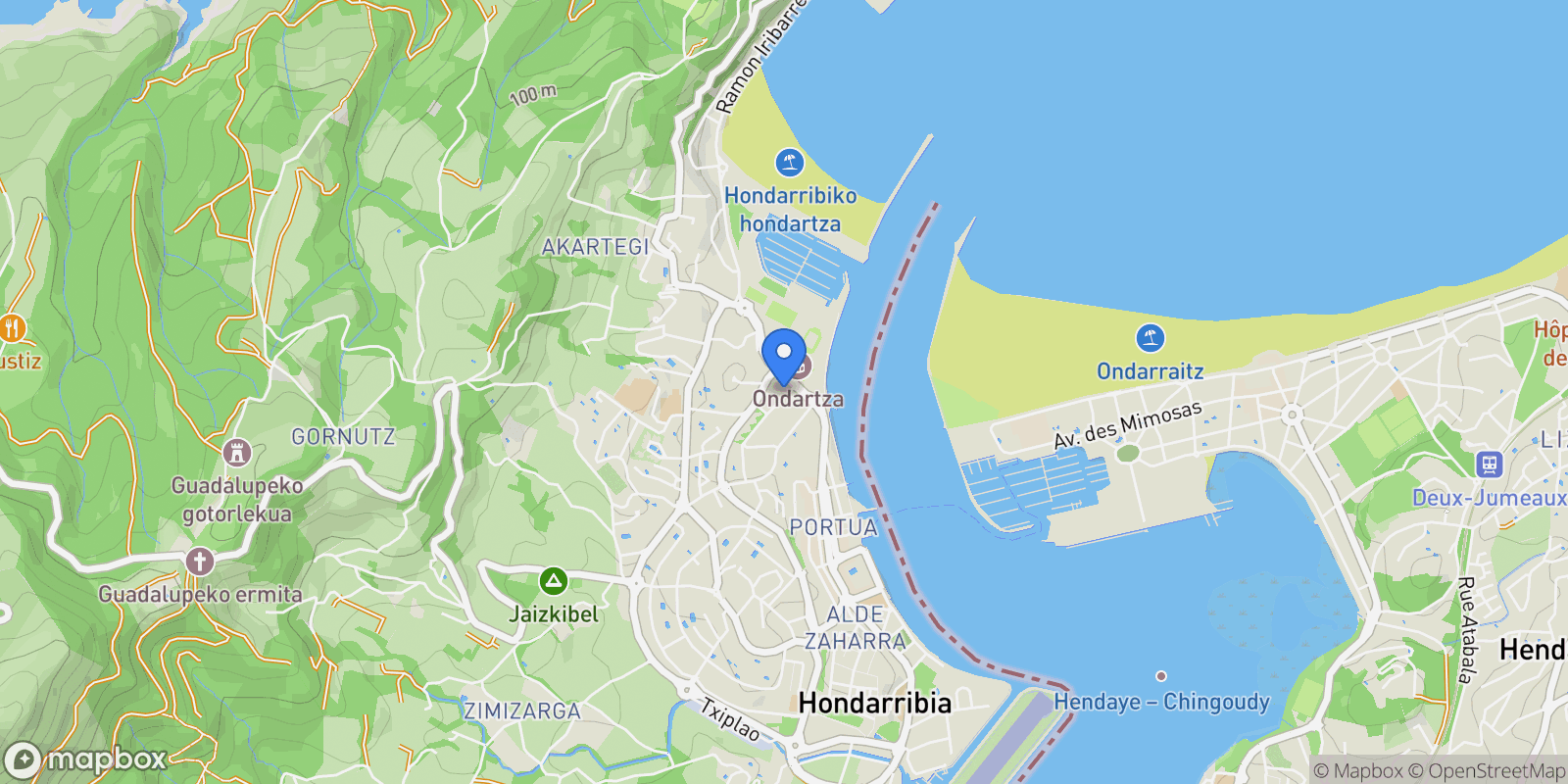 Map showing Foru Kalea, 8, Hondarribia, Spain, Hondarribia, Basque Country, Spain.