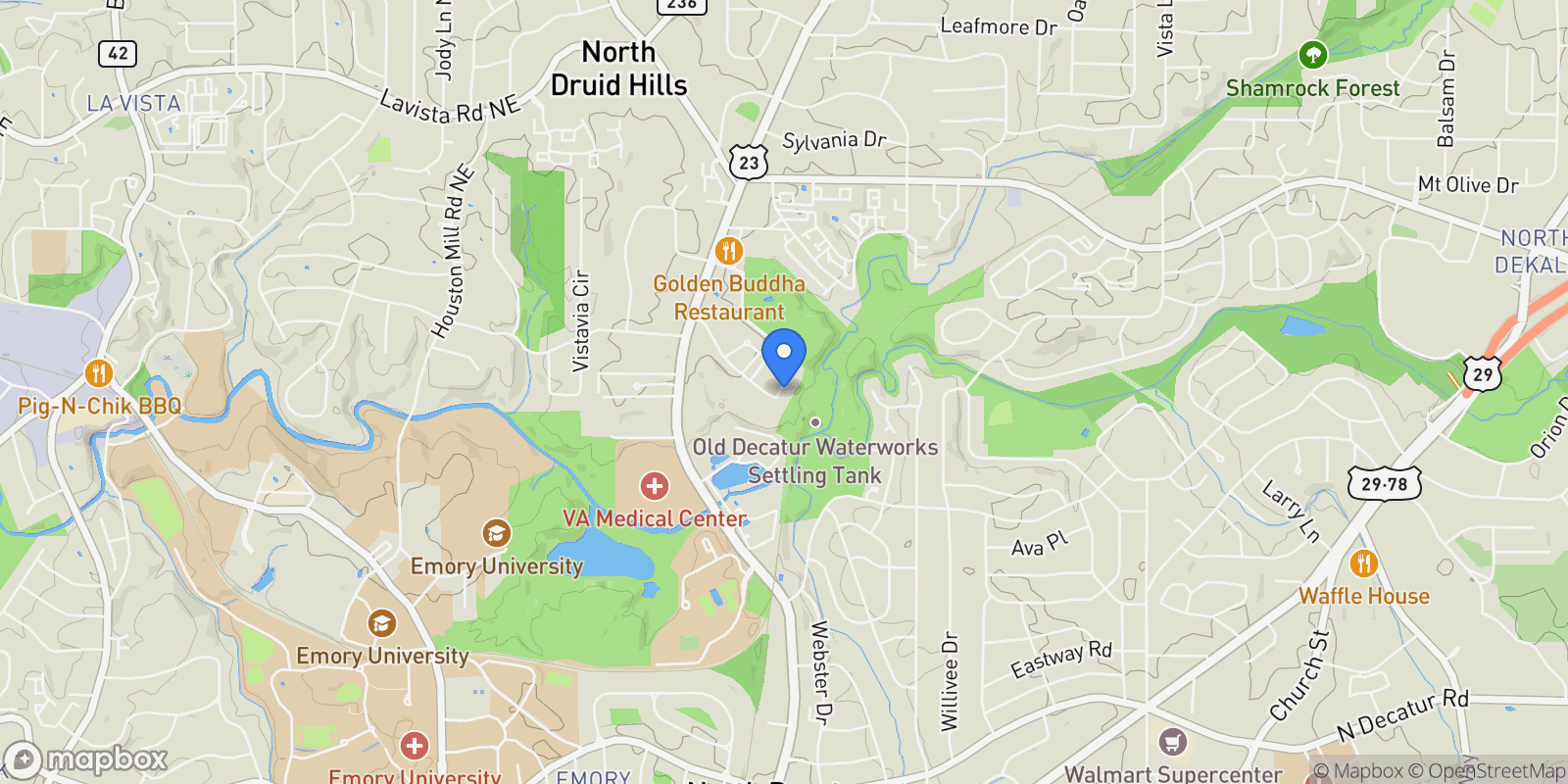Map showing 2063 Mason Mill Road, Decatur, Georgia, United States.