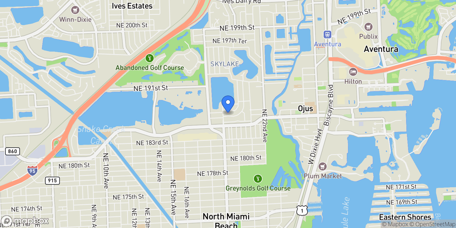 Map showing 1931 NE 186th Dr, North Miami Beach, Florida, United States.