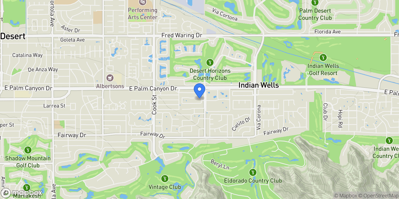 Map showing 75465 Montecito Drive , Indian Wells, CA 92210, Indian Wells, California, United States.