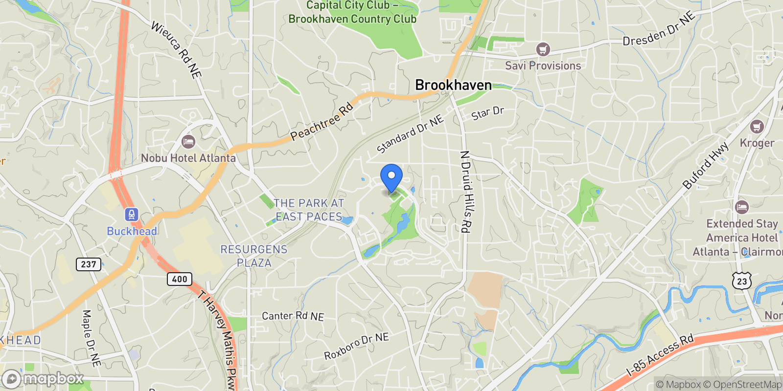 Map showing Brookhaven, Georgia, United States.