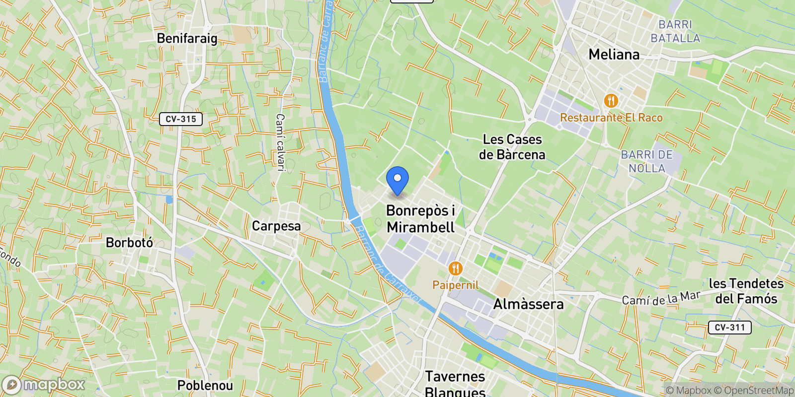 Map showing 2, BONREPOS I MIRAMBELL, Valencia 46131, Bonrepos i Mirambell, Valencian Community, Spain.