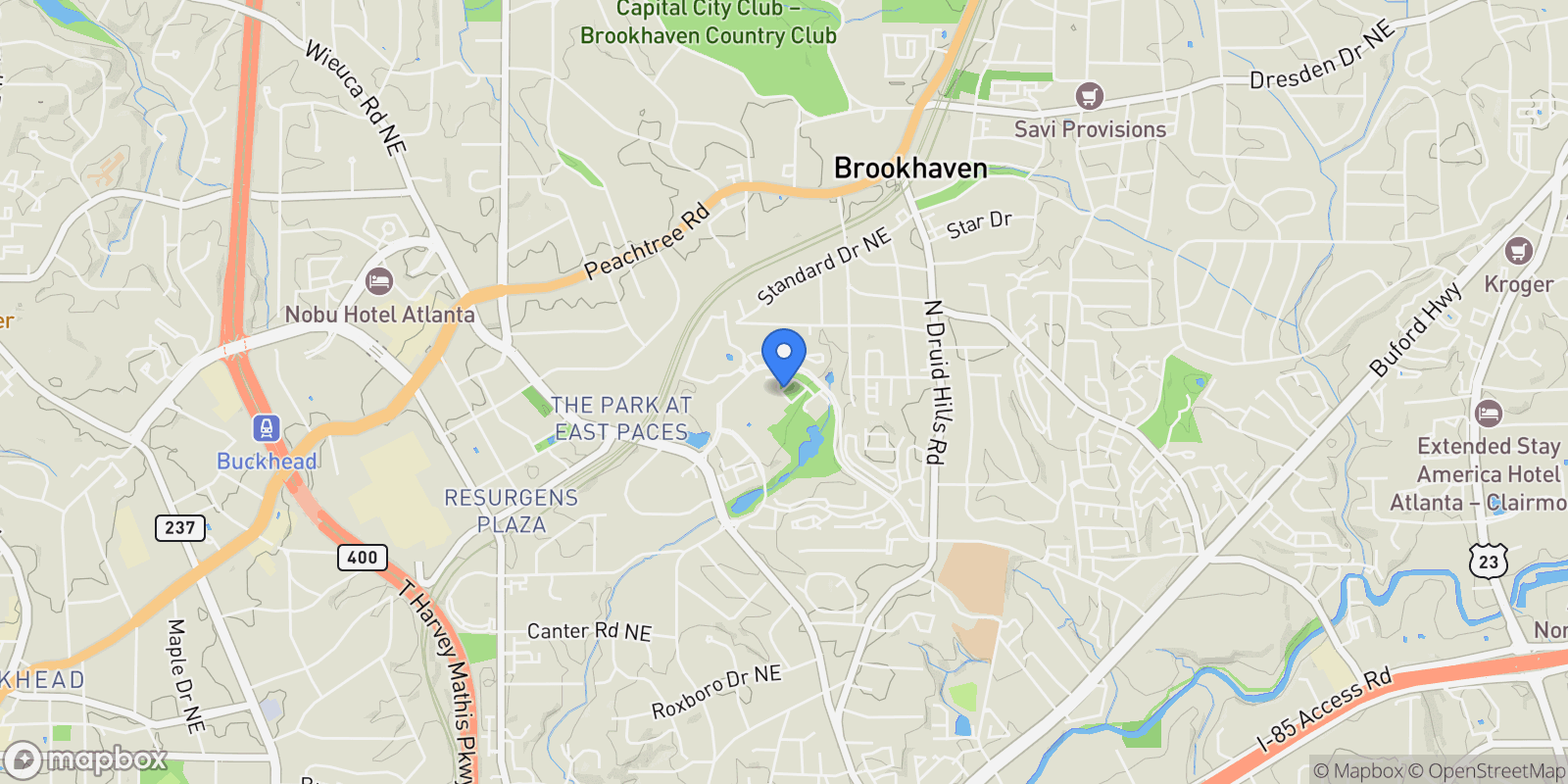 Map showing Brookhaven, Georgia, United States.