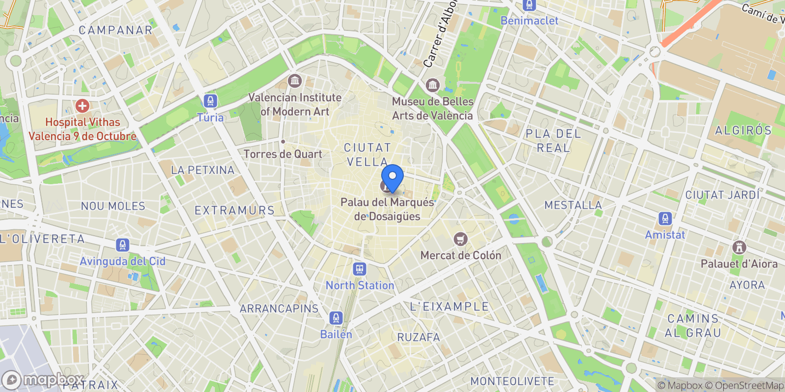 Map showing 10 Carrer del Poeta Querol #Pta 16, València, VC 46002, Ciutat Vella, Valencia, Spain.