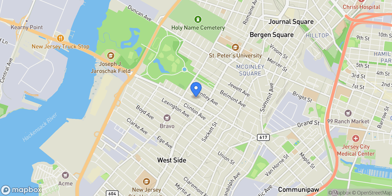Map showing 247 Harrison Ave , Jc, Journal Square, NJ 07304, Jersey City, New Jersey, United States.