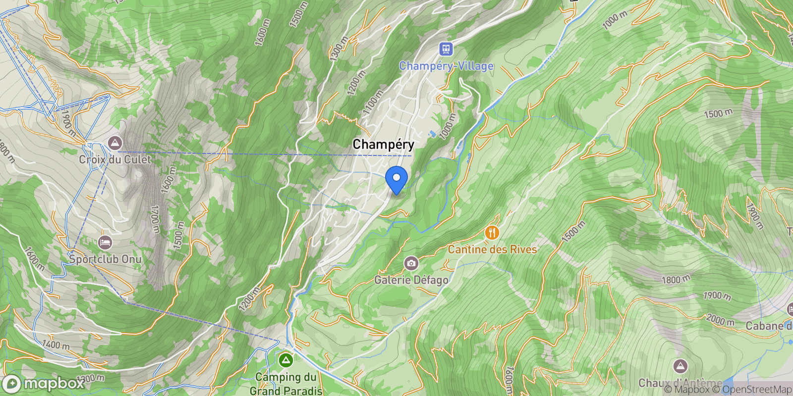 Map showing Champéry, Valais, Switzerland.