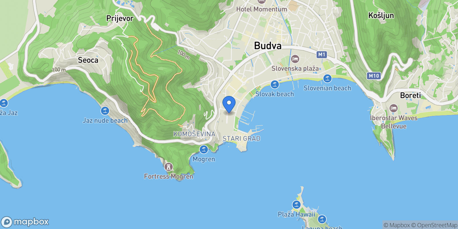 Map showing 24 Mediteranska, Budva 85310, Montenegro, Budva, Budva Municipality, Montenegro.