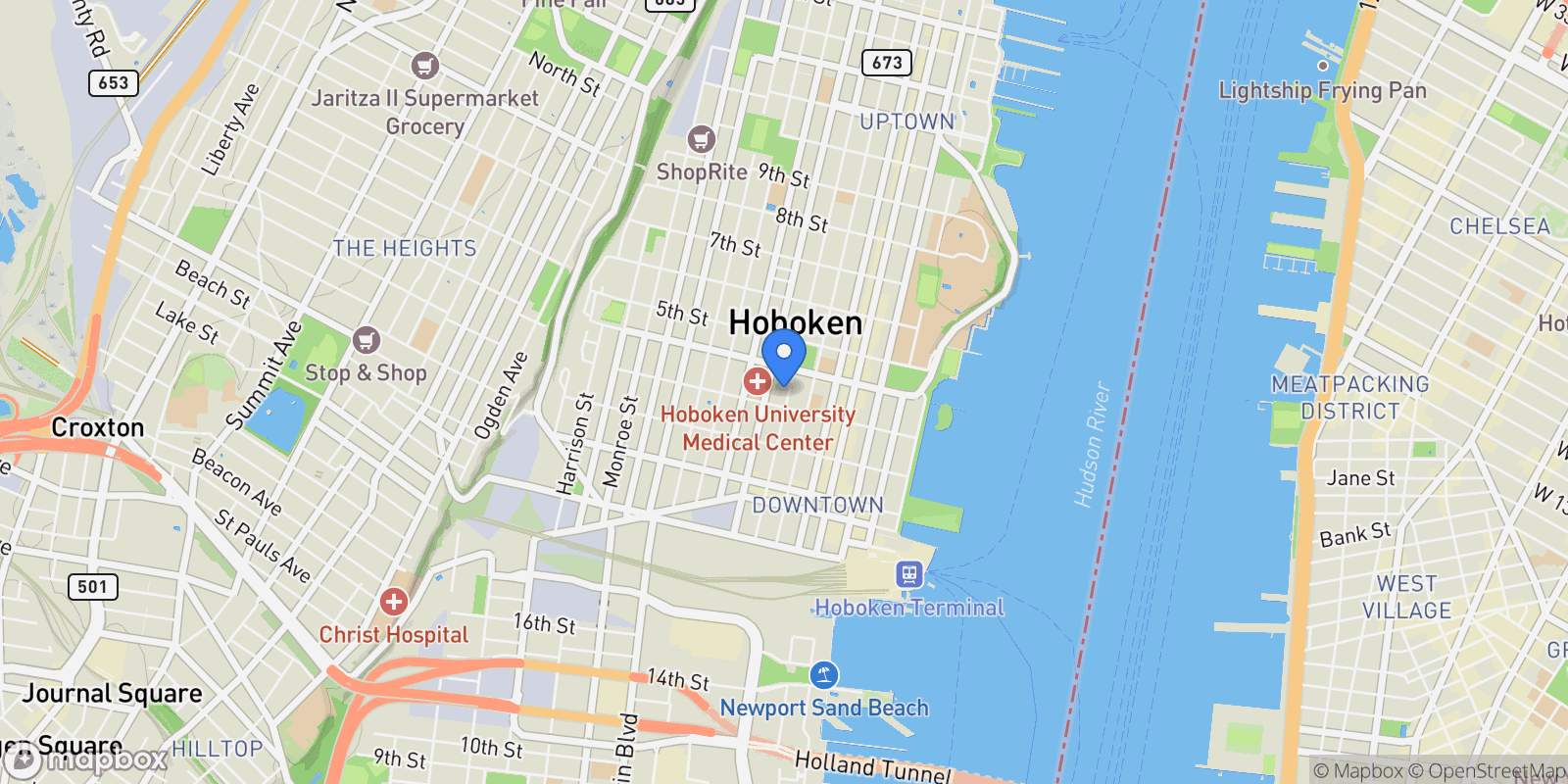 Map showing 316 Park Ave  #2 , Hoboken, NJ 07030, Hoboken, New Jersey, United States.
