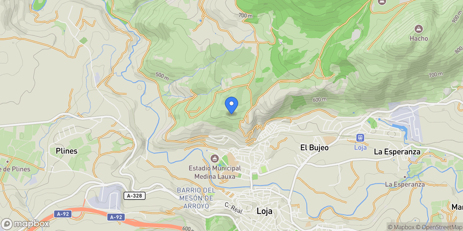 Map showing Andalucia, Loja, GRANADA, Loja, Loja, Andalusia, Spain.