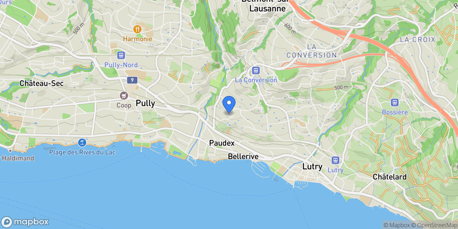 Map showing Paudex, Vaud, Switzerland.