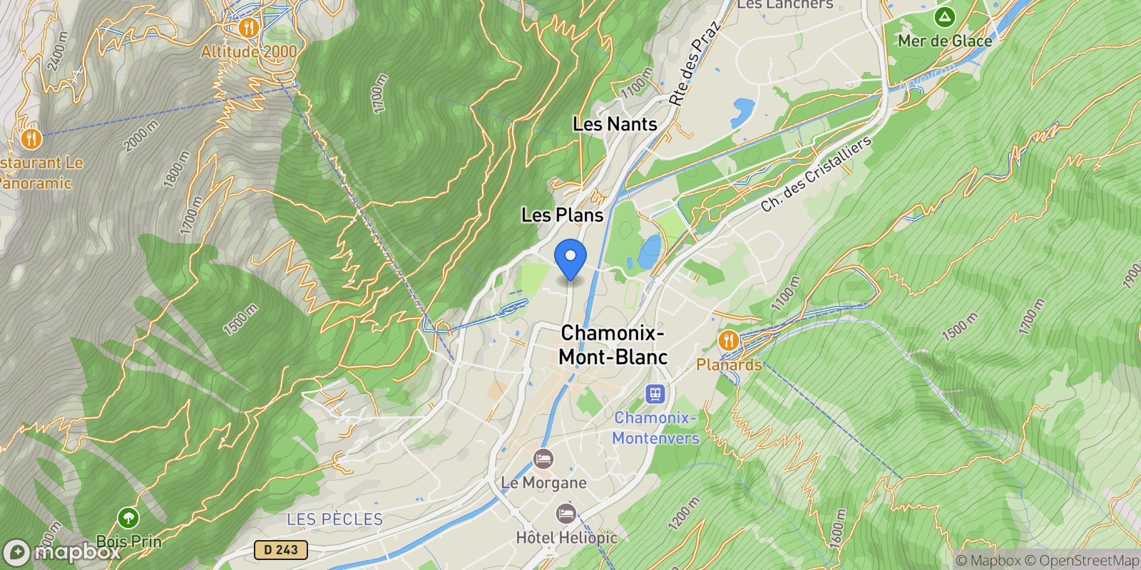 Map showing Rue Joseph Vallot, 74400 Chamonix-Mont-Blanc, France, Chamonix, Auvergne-Rhône-Alpes, France.